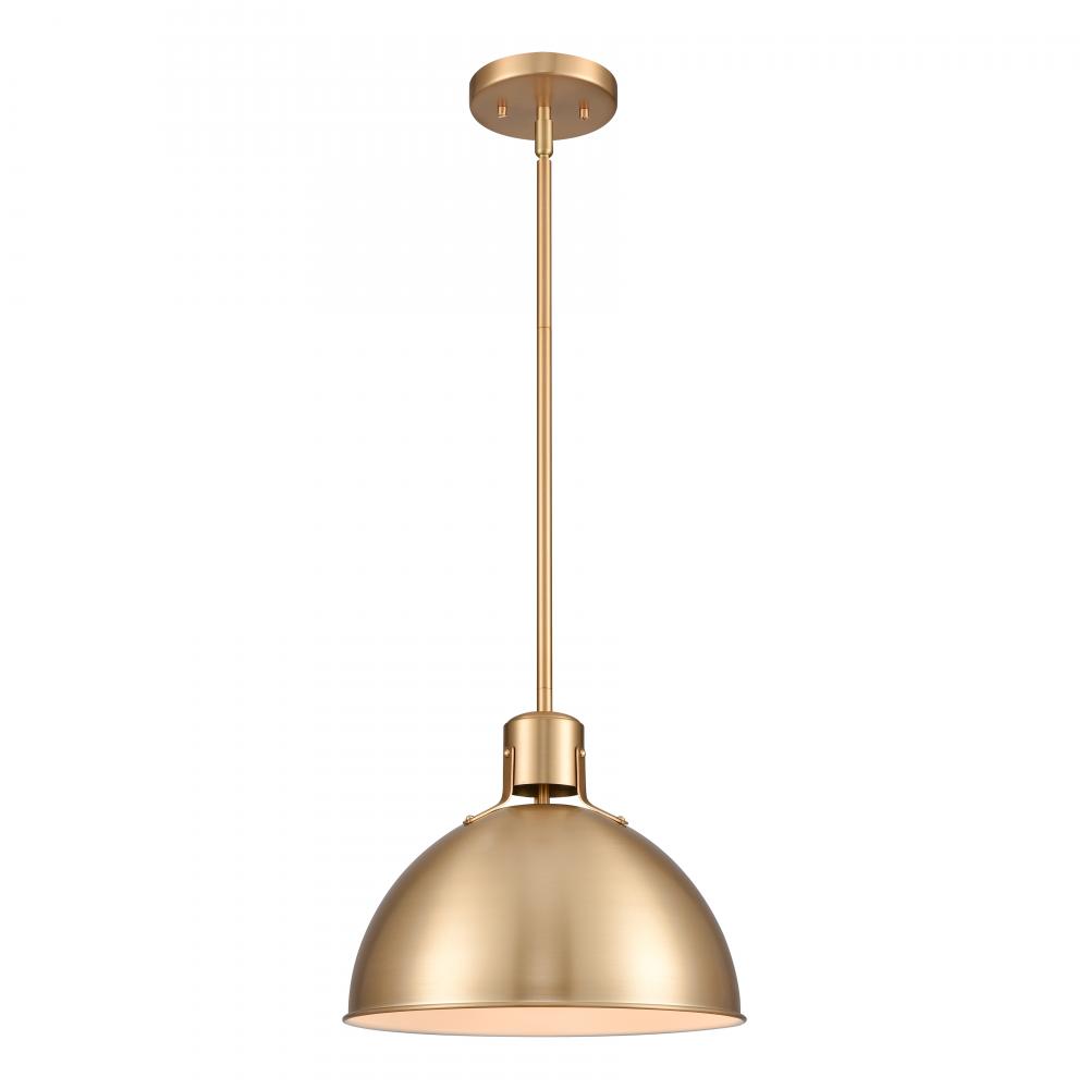 Zayne 12'' Wide 1-Light Pendant - Brushed Gold