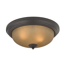 ELK Home 7013FM/10 - Thomas - Huntington 3-Light Flush Mount in Oil Rubbed Bronze with Light Amber Glass