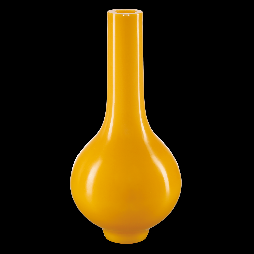 Imperial Yellow Peking Long Neck Vase