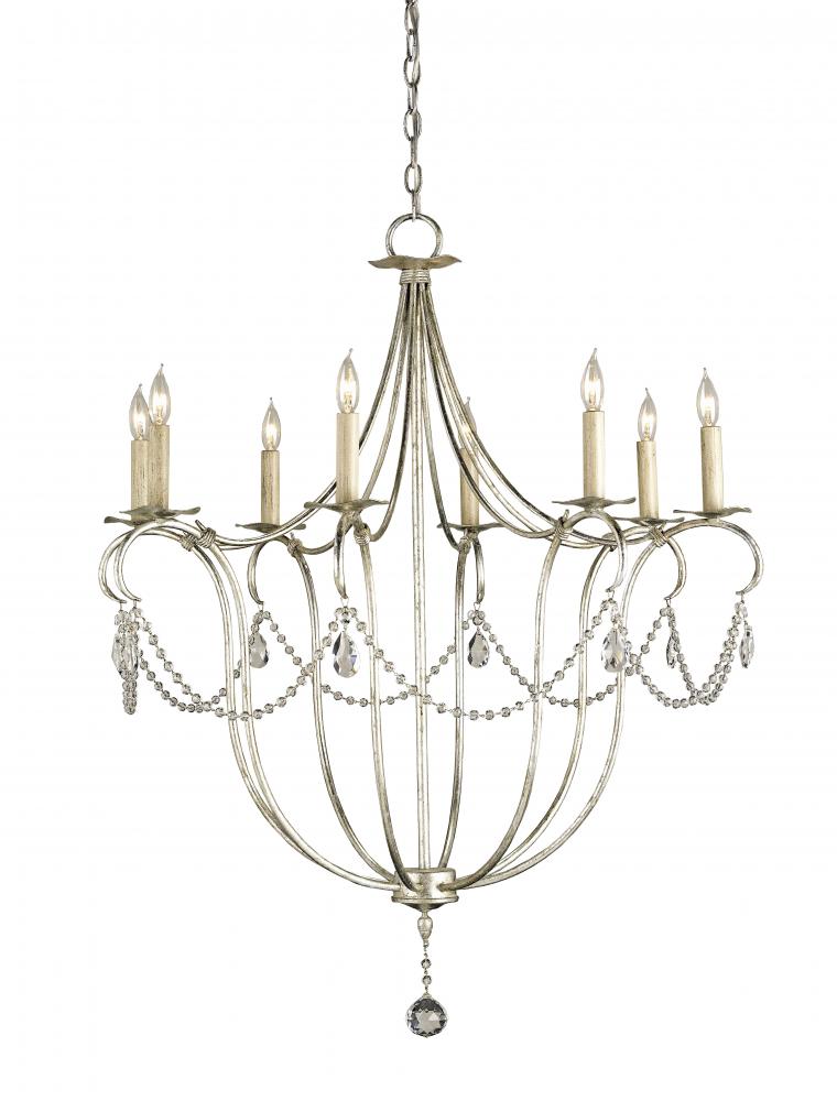 Crystal Lights Large Silver Chandelier