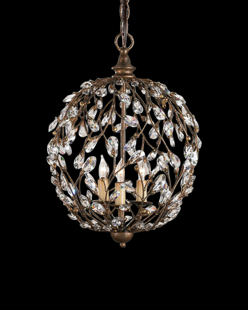 Crystal Bud Gold Orb Chandelier